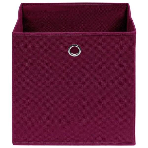vidaXL Storage Boxes 4 pcs Non-woven Fabric 28x28x28 cm Dark Red