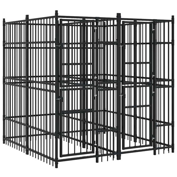 vidaXL Outdoor Dog Kennel Steel 3.69 m&sup2;