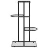 vidaXL 4-Floor Flower Stand 43x22x76 cm Black Metal