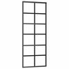 vidaXL Sliding Door with Hardware Set Black 76x205 cm ESG Glass