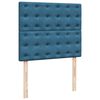 vidaXL Box Spring Bed with Mattress Blue 120x190 cm Small Double Velvet