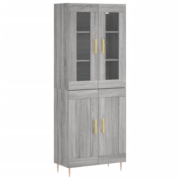 vidaXL Highboard Grey Sonoma 69.5x34x180 cm Engineered Wood