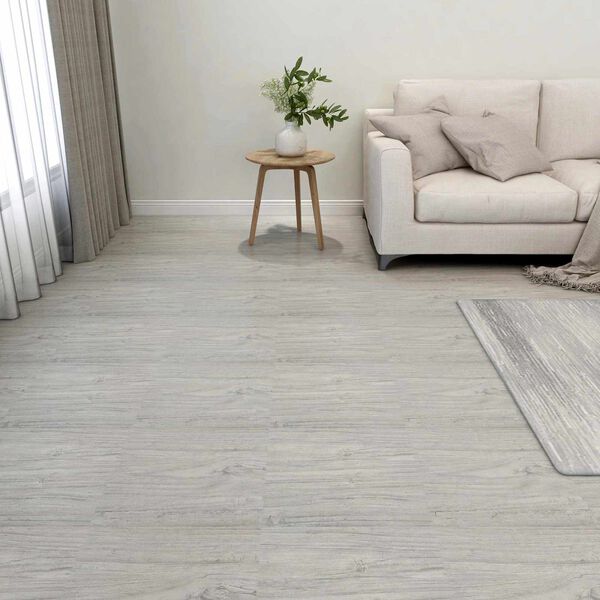 vidaXL Flooring Planks 55 pcs Light Grey 5.11 m&sup2; PVC