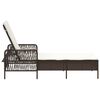 vidaXL Sun lounger Reclining Brown 157 x 55 x 92cm Poly Rattan
