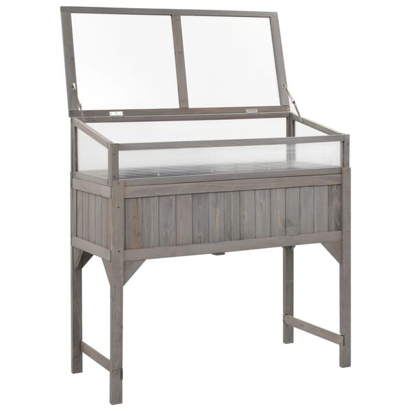 vidaXL Raised Garden Bed with Greenhouse 120x54x120 cm Fir Wood