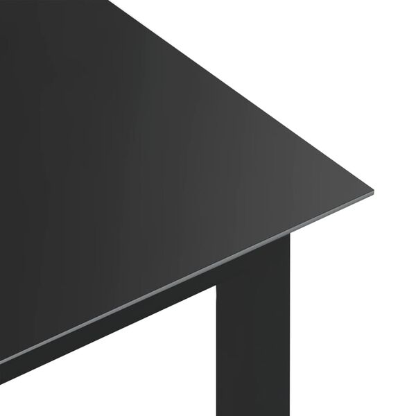 vidaXL Garden Table Black 150x90x74 cm Aluminium and Glass