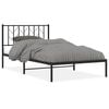 vidaXL Metal Bed Frame without Mattress with Headboard Black 107x203cm
