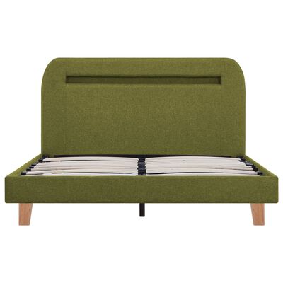 vidaXL Bed Frame with LED Green Fabric 120x190 cm Small Double
