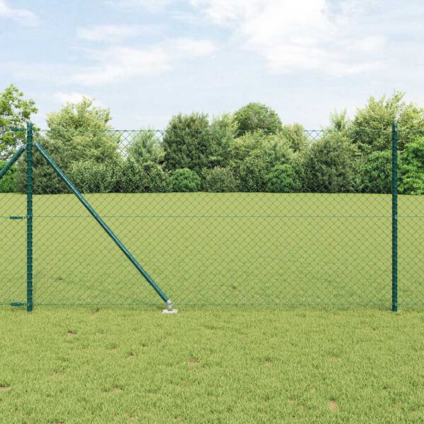 vidaXL Fence Post Green 10 x 1 m (40 x 40 mm mesh) Steel and PVC