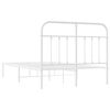 vidaXL Metal Bed Frame without Mattress with Headboard White 120x200cm