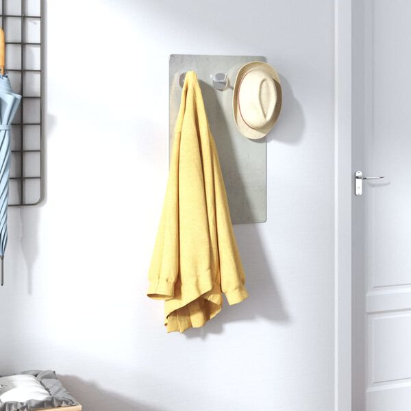 vidaXL Wall Mounted Coat Rack 40x25 cm Tempered Glass Stone Wall