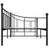 vidaXL DayBed Frame without Mattress Black Metal 90x200 cm