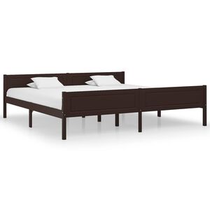 vidaXL Bed Frame without Mattress Solid Pinewood Dark Brown 200x200 cm
