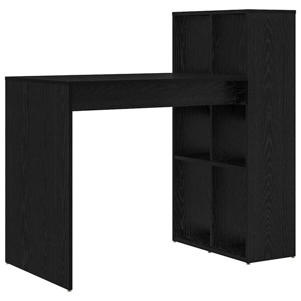 vidaXL Desk with Shelf Black Oak 108 x 55 x 103.5 cm Engineered Wood