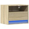 vidaXL Wall-mounted Bedside Cabinet with LED Lights Sonoma Oak