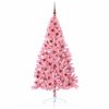 vidaXL Artificial Pre-lit Christmas Tree with 300 LEDs Pink 180 cm PVC