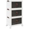 vidaXL Stackable Storage Box with Wheels 3-Tier 28 L 48.5x29.5x86 cm