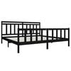 vidaXL Bed Frame without Mattress Black Solid Wood 200x200 cm (810106+814118)