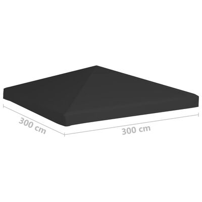 vidaXL Gazebo Top Cover 270 g/m² 3x3 m Black