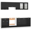 vidaXL 8 Piece Kitchen Cabinet Set with Worktop High Gloss Black