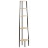 vidaXL Corner Shelf | Light brown and black | Engineered wood, steel | Medium