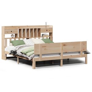 vidaXL Bookcase Bed without Mattress 180x200 cm Super King Solid Wood Pine
