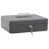 vidaXL Cash Box with Lock Dark grey 30 x 24 x 9 cm Steel