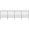 vidaXL Garden Fence with Spear Top Steel 714.5x200 cm Black