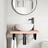 vidaXL Basin Shelf Wall Mounted Steel and Solid Wood Beech
