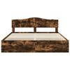 vidaXL Bed Frame with Drawer Smoked Oak 200 x 200 cm Engineer Wood