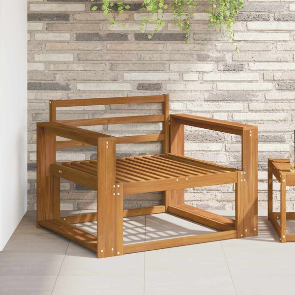 vidaXL Outdoor Middle Sofa Solid Acacia Wood Natural