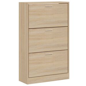vidaXL Shoe Cabinet Sonoma Oak 63x24x103 cm Engineered Wood