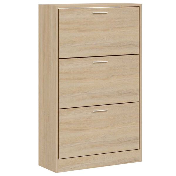 vidaXL Shoe Cabinet Sonoma Oak 63x24x103 cm Engineered Wood