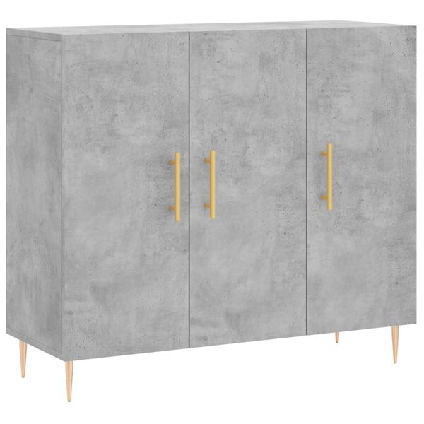 vidaXL Sideboard Concrete Grey 90x34x80 cm Engineered Wood