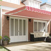 vidaXL Retractable Awning Retractable Red and White 600 x 350 cm