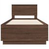 vidaXL Bed Frame with Headboard Brown Oak 100 x 200 cm Engineered Wood