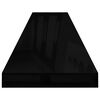 vidaXL Floating Wall Shelves 2 pcs High Gloss Black 120x23.5x3.8 cm MDF