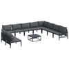 vidaXL Garden Sofa Set 11 pcs Black Steel