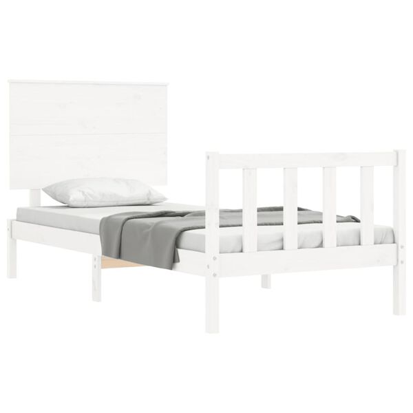 vidaXL Bed Frame without Mattress White 100x200 cm Solid Wood Pine