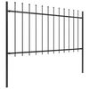 vidaXL Garden Fence with Spear Top Steel 892.5x100 cm Black