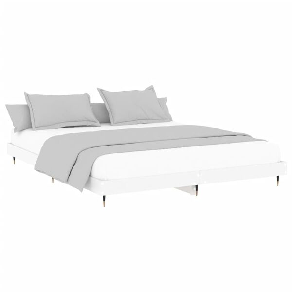 vidaXL Bed Frame without Mattress White 200x200 cm Engineered Wood