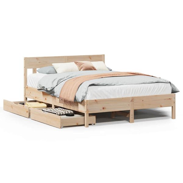 vidaXL Bed Frame without Mattress 140x200 cm Solid Wood Pine
