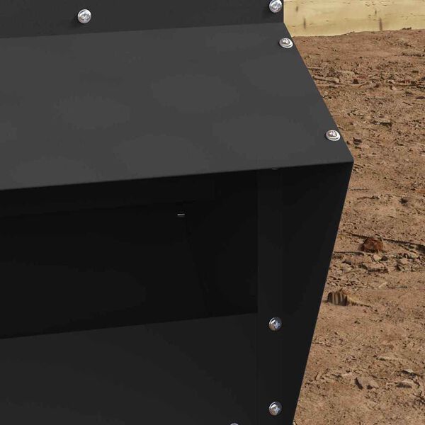 vidaXL Chicken Feeder Black 20 x 25 x35 cm Cold-Rolled Steel