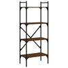 vidaXL Bookcase 4-Tier Brown Oak 56x31,5x138,5 cm Engineered Wood
