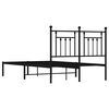 vidaXL Metal Bed Frame without Mattress with Headboard Black 120x200cm