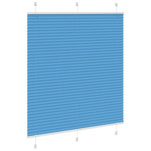 vidaXL Pleated Blind Blue 115x150 cm Fabric Width 114.4 cm Polyester