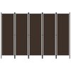 vidaXL 5-Panel Room Divider Brown 250x180 cm