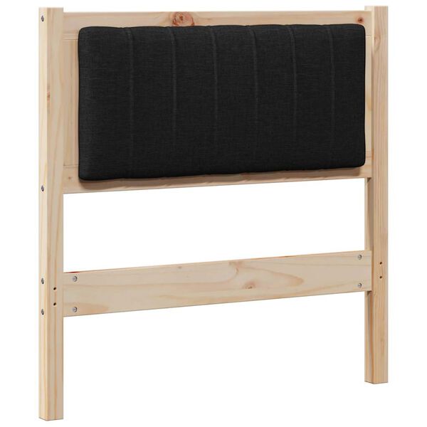 vidaXL Upholstered Headboard Brown 80 cm Solid Pine Wood
