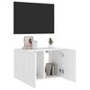 vidaXL TV Wall Cabinet with LED Lights White 60x35x41 cm