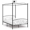 vidaXL Canopy Bed Frame without Mattress Black Metal 120x200 cm